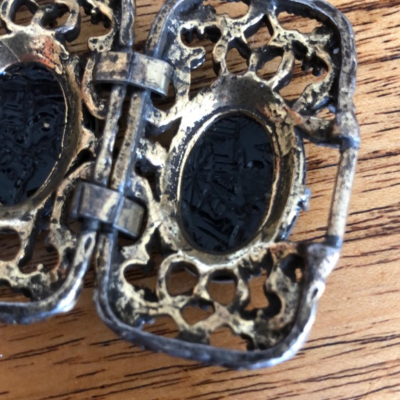 Vintage Intaglio Cabochon Link Bracelet/Earrings-Selro Selini?  Rickshaw - Picture 8 of 17